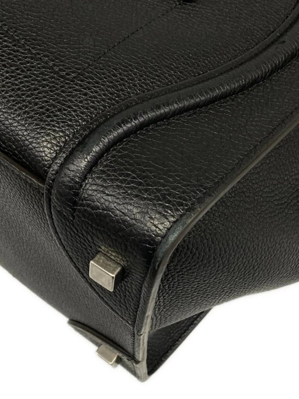 CELINE Luggage Mini Shopper - Black Drummed calfskin Handbag - Picture 6 of 15